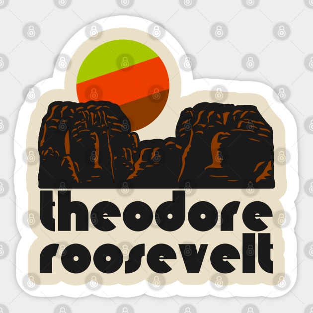 Retro Theodore Roosevelt ))(( Tourist Souvenir National Park Design Sticker by darklordpug